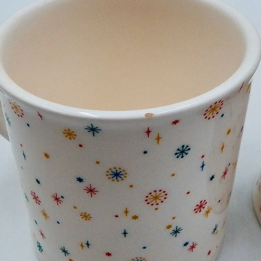 SUR LA TABLE Nutcracker Snowflake Coffee Mug Christmas Hot Chocolate 17.8 oz S/2